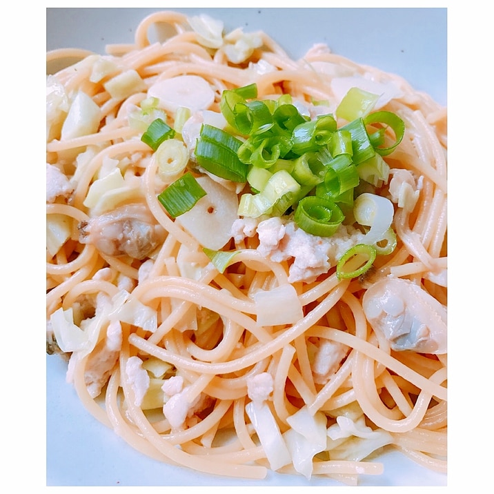 10分で完成!ボイルあさり&鶏ひき肉のボンゴレ風♪
